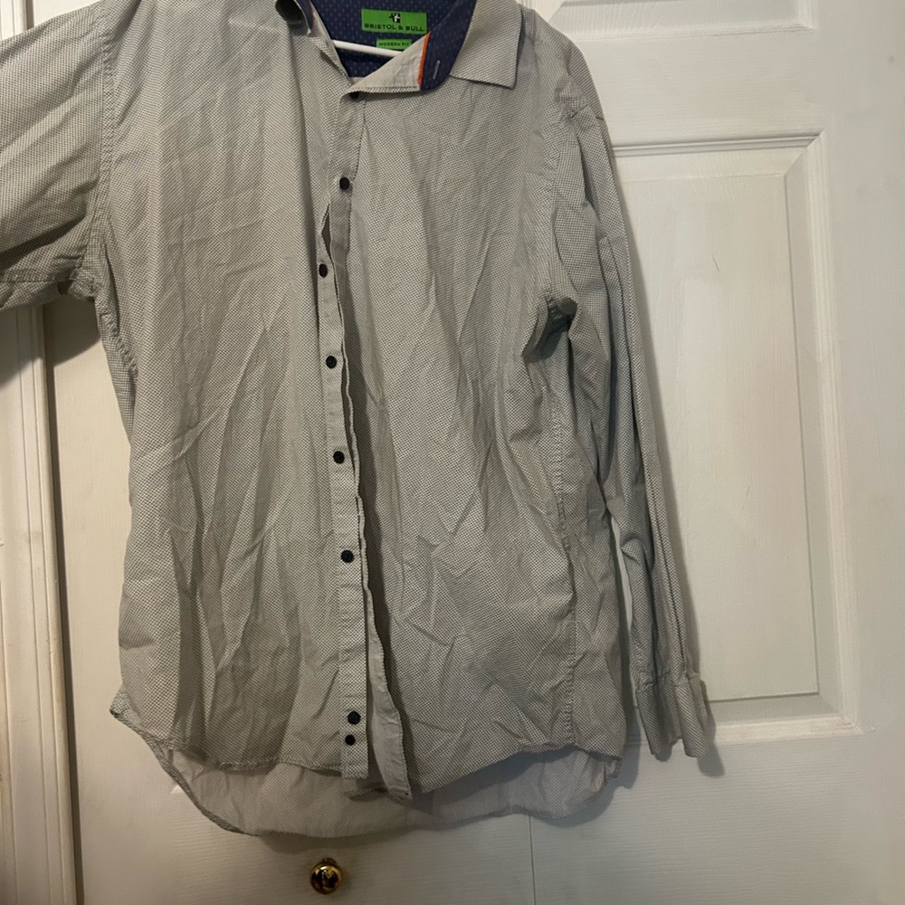 Bristol & Bull Modern Fit Shirt with Blue Pattern